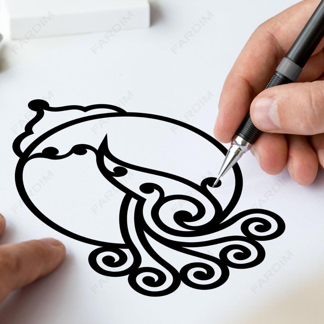 وکتور طرح نگاره پرنده کد A132420